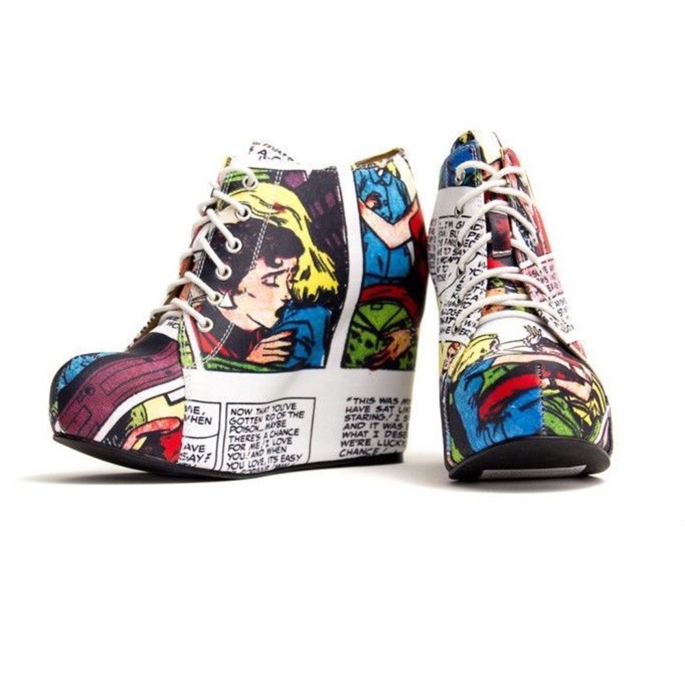 BNIB Jeffrey Campbell x Black Milk ‘Sick of Men’ 99 Tie Lace-Up Wedges / Size 7